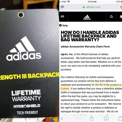 adidas lifetime warranty|adidas defective product claim.